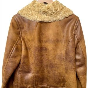 Wilsons Leather LW Faux Leather Shearling Jacket Brown Size Large